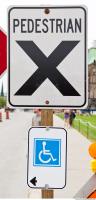 Photo Texture of Pedestrians Traffic Sign